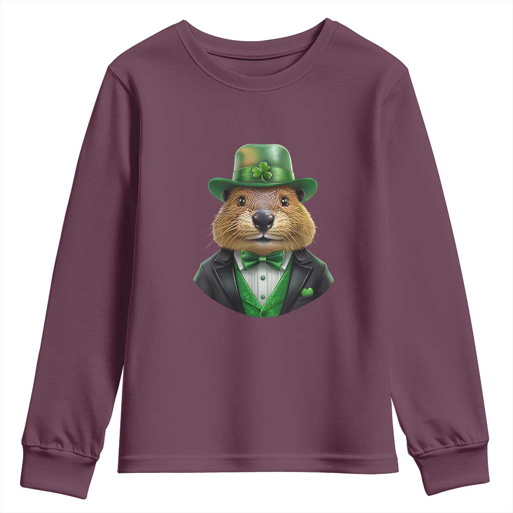 Funny Groundhog Leprechaun Youth Sweatshirt Woodchuck Happy St Patrick's Day