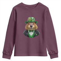 Funny Groundhog Leprechaun Youth Sweatshirt Woodchuck Happy St Patrick's Day