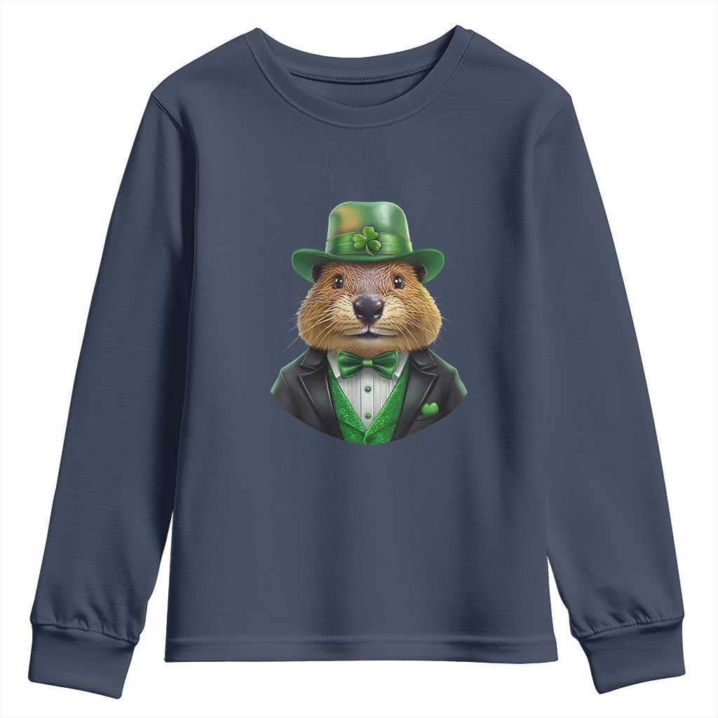 Funny Groundhog Leprechaun Youth Sweatshirt Woodchuck Happy St Patrick's Day