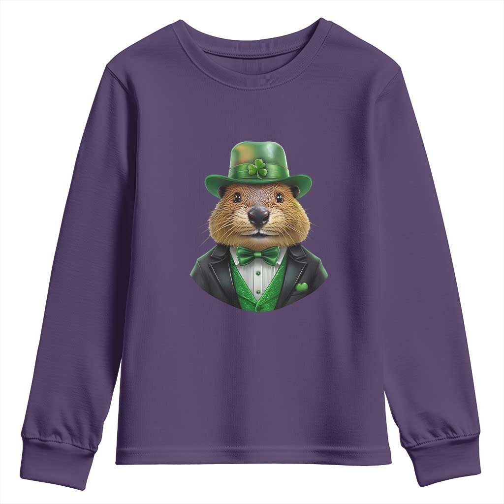 Funny Groundhog Leprechaun Youth Sweatshirt Woodchuck Happy St Patrick's Day