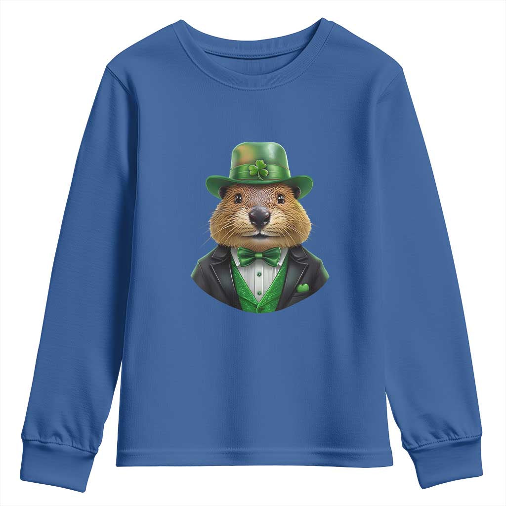 Funny Groundhog Leprechaun Youth Sweatshirt Woodchuck Happy St Patrick's Day