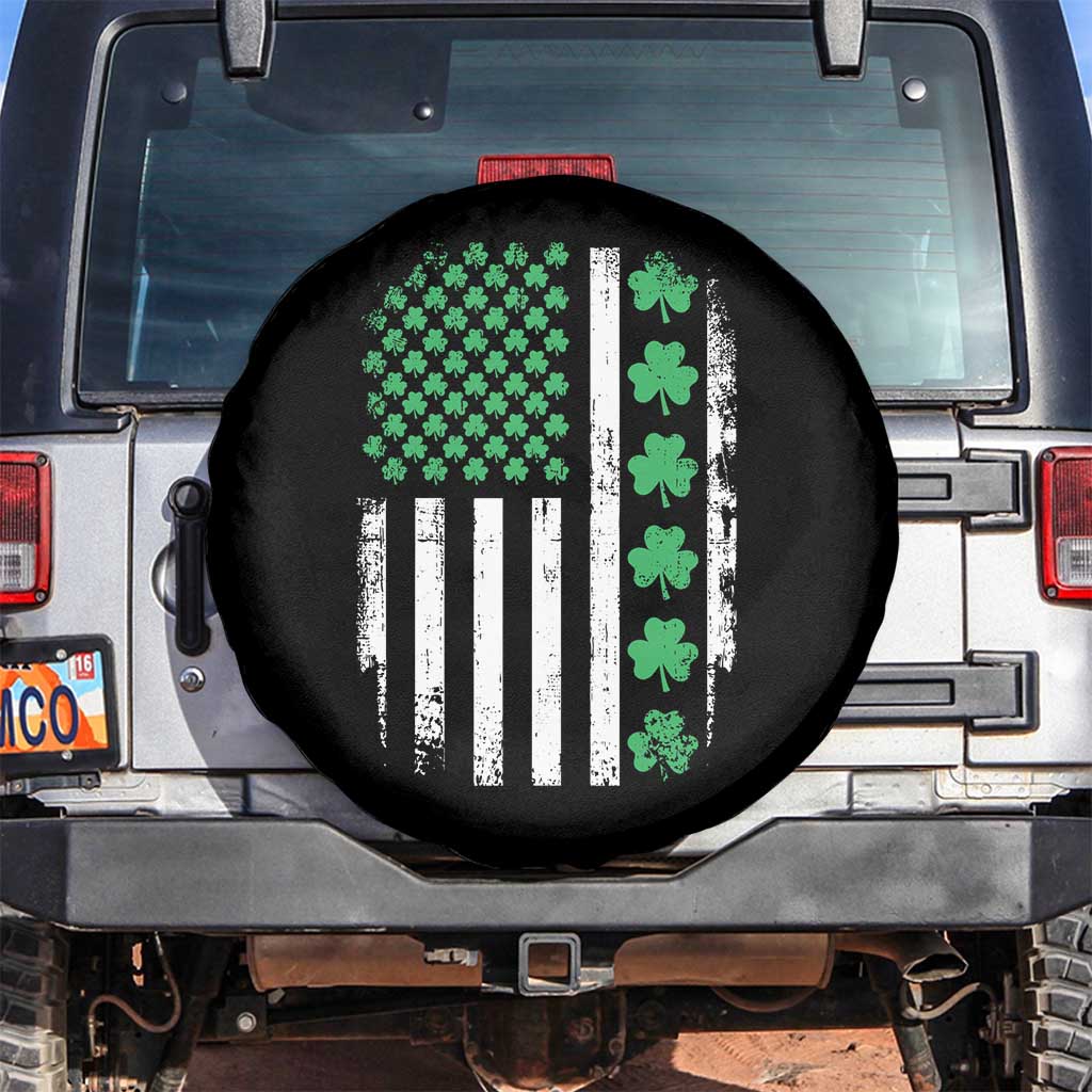 American Shamrock Flag Spare Tire Cover Lucky St Patricks Day