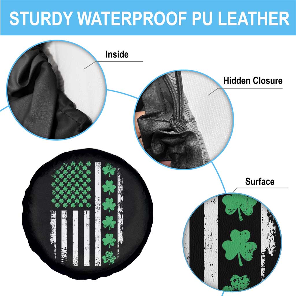American Shamrock Flag Spare Tire Cover Lucky St Patricks Day