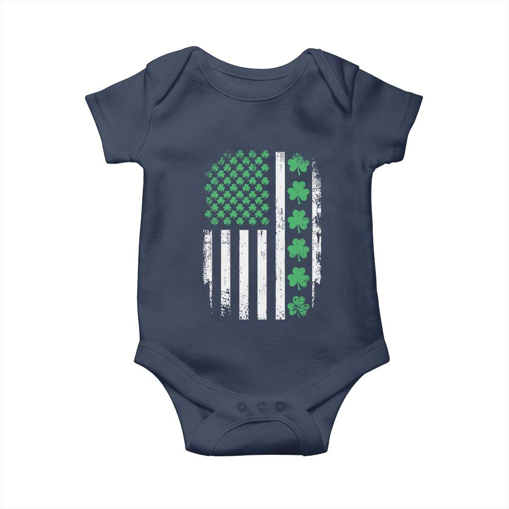 American Shamrock Flag Baby Onesie Lucky St Patricks Day