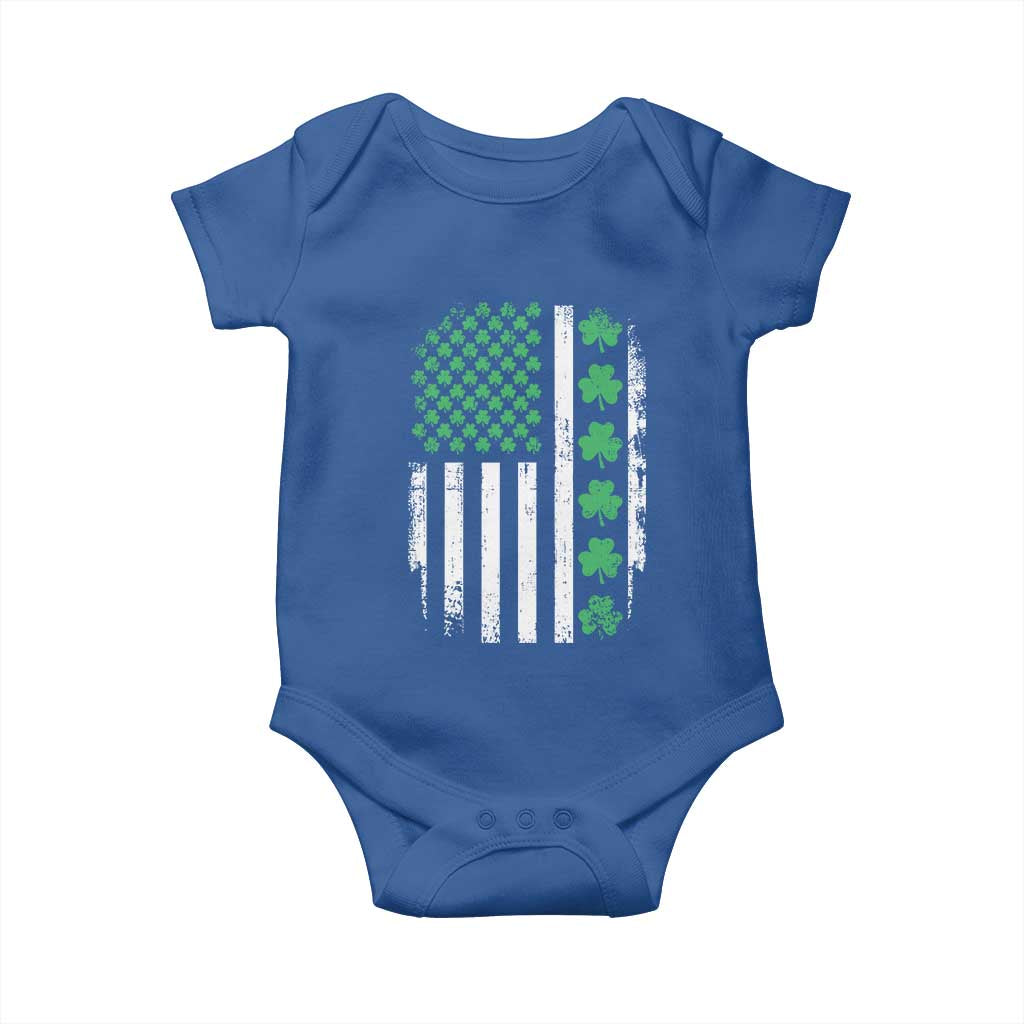 American Shamrock Flag Baby Onesie Lucky St Patricks Day