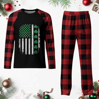 American Shamrock Flag Plaid Pajama Set Lucky St Patricks Day - Wonder Print Shop