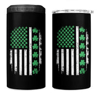 American Shamrock Flag 4 in 1 Can Cooler Tumbler Lucky St Patricks Day