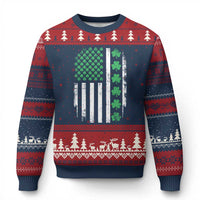 American Shamrock Flag Ugly Christmas Sweater Lucky St Patricks Day - Wonder Print Shop