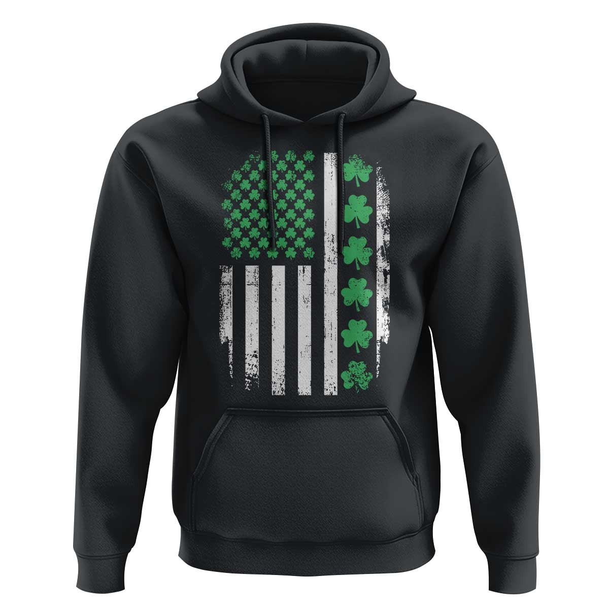 American Shamrock Flag Hoodie Lucky St Patricks Day