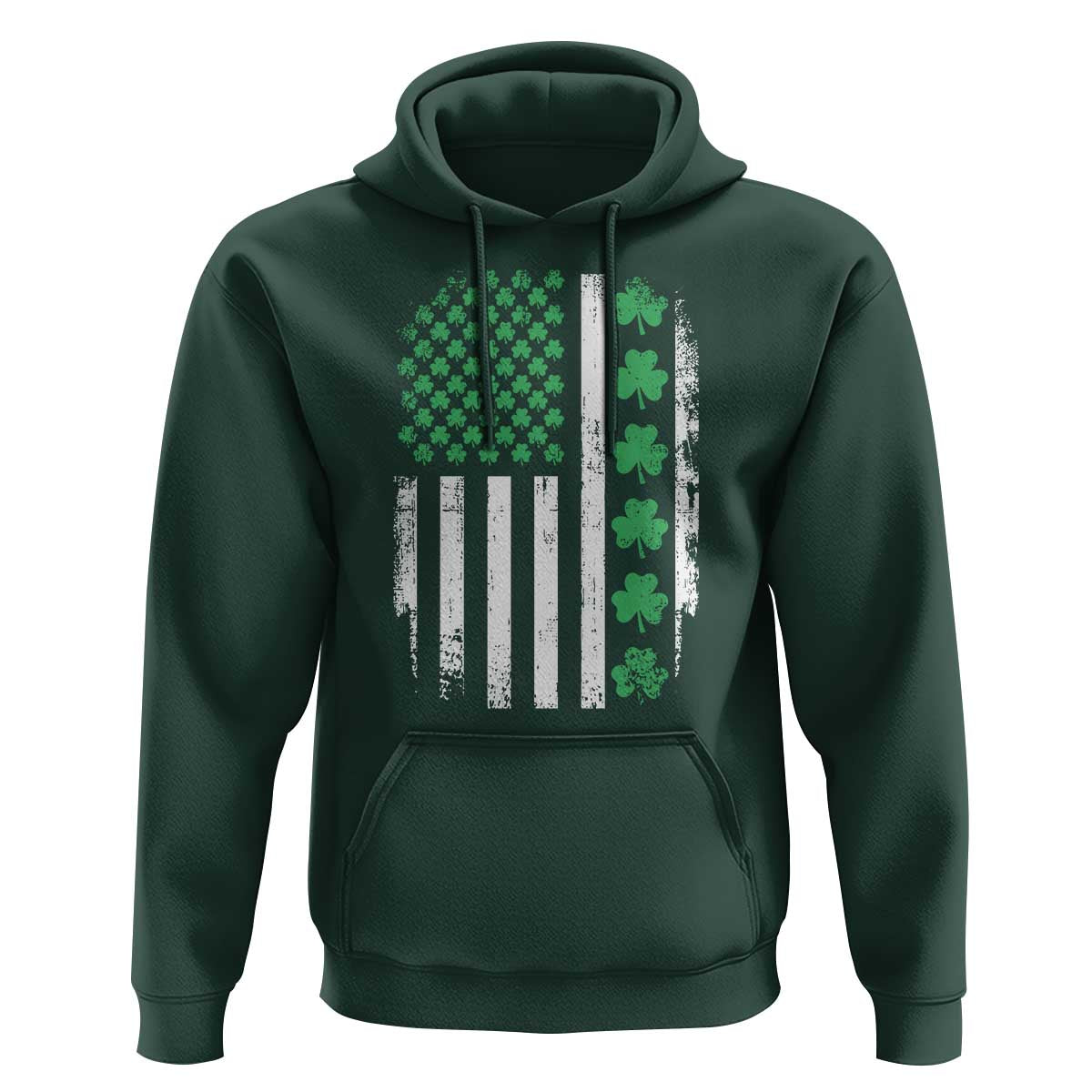 American Shamrock Flag Hoodie Lucky St Patricks Day