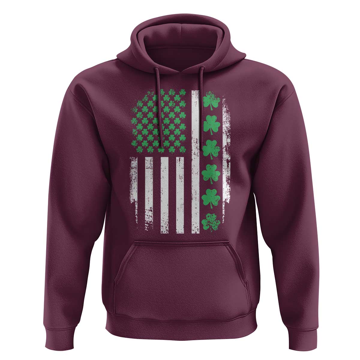 American Shamrock Flag Hoodie Lucky St Patricks Day