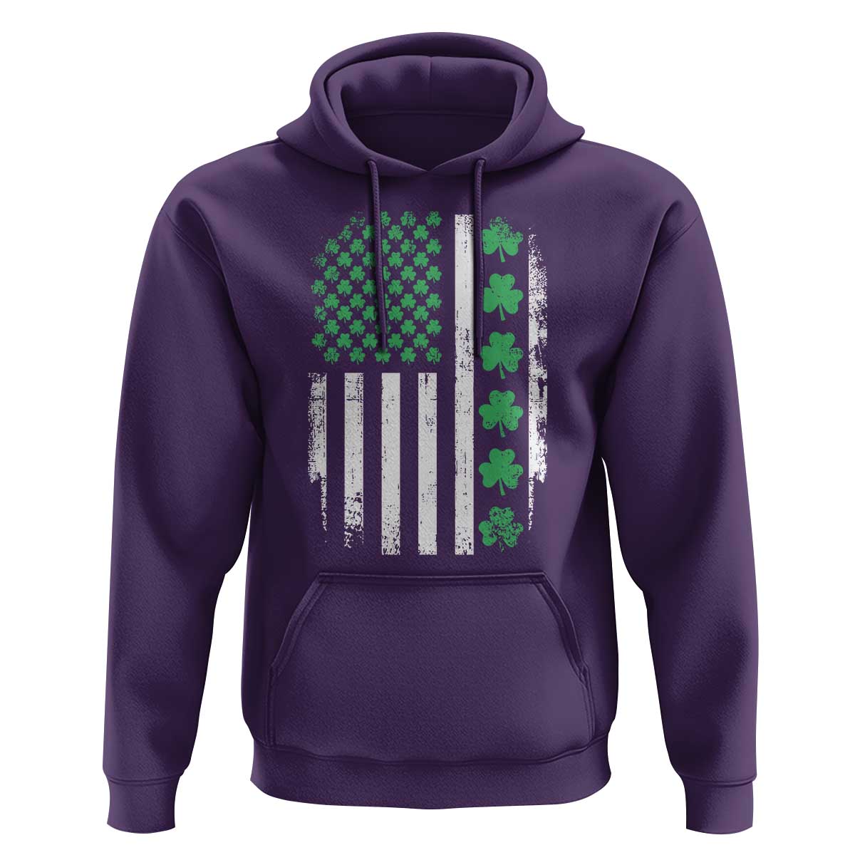 American Shamrock Flag Hoodie Lucky St Patricks Day