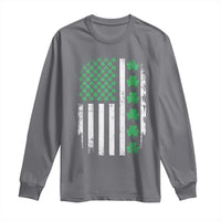 American Shamrock Flag Long Sleeve Shirt Lucky St Patricks Day