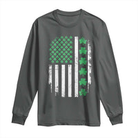 American Shamrock Flag Long Sleeve Shirt Lucky St Patricks Day