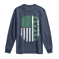 American Shamrock Flag Long Sleeve Shirt Lucky St Patricks Day