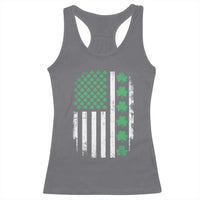 American Shamrock Flag Racerback Tank Top Lucky St Patricks Day