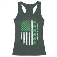 American Shamrock Flag Racerback Tank Top Lucky St Patricks Day