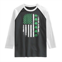 American Shamrock Flag Raglan Shirt Lucky St Patricks Day
