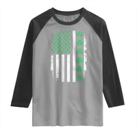 American Shamrock Flag Raglan Shirt Lucky St Patricks Day