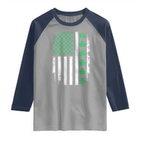 American Shamrock Flag Raglan Shirt Lucky St Patricks Day