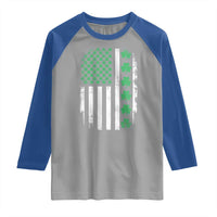 American Shamrock Flag Raglan Shirt Lucky St Patricks Day