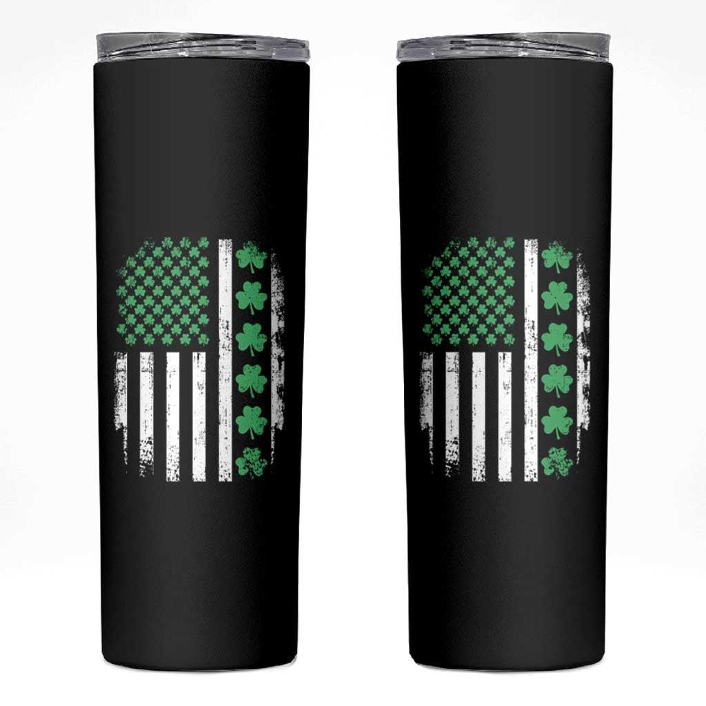 American Shamrock Flag Skinny Tumbler Lucky St Patricks Day
