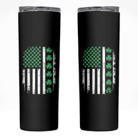 American Shamrock Flag Skinny Tumbler Lucky St Patricks Day