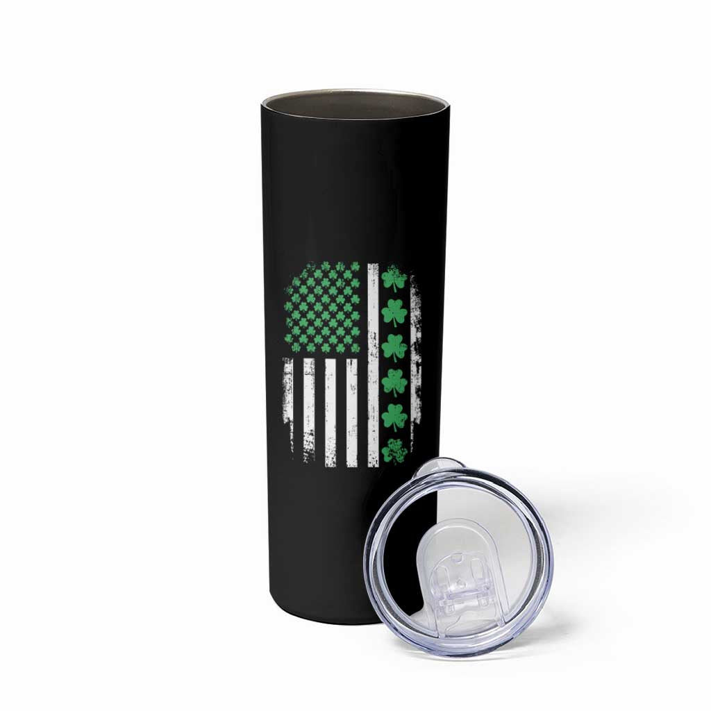 American Shamrock Flag Skinny Tumbler Lucky St Patricks Day