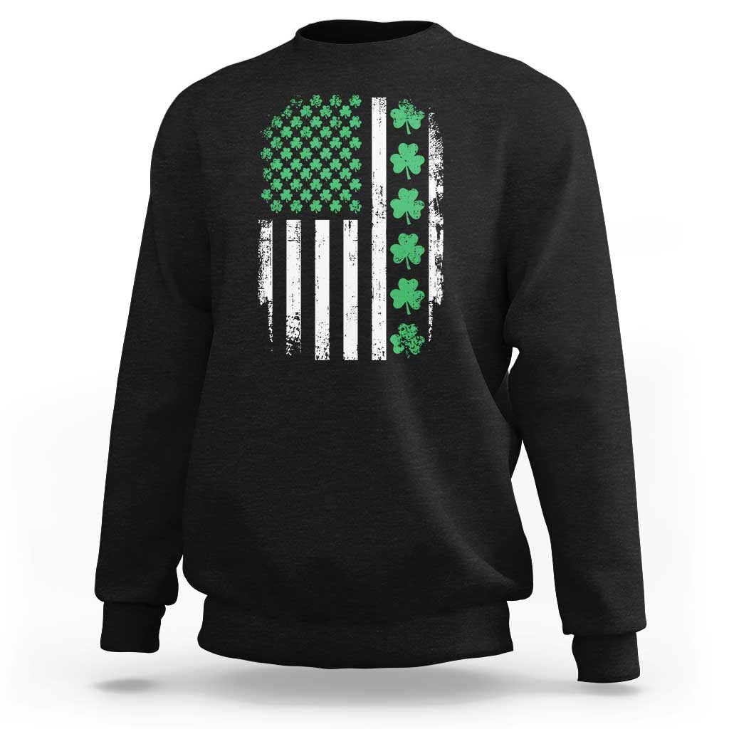 American Shamrock Flag Sweatshirt Lucky St Patricks Day