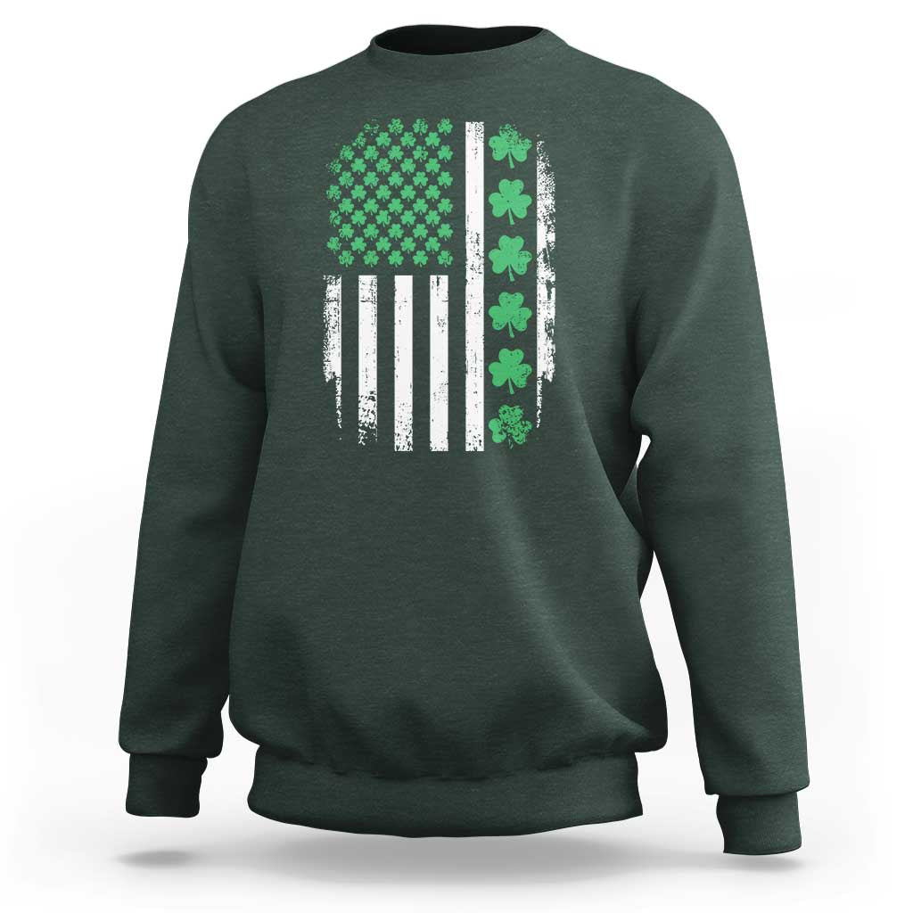American Shamrock Flag Sweatshirt Lucky St Patricks Day