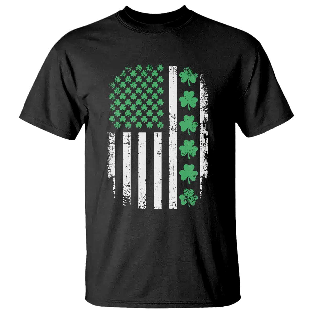 American Shamrock Flag T Shirt Lucky St Patricks Day