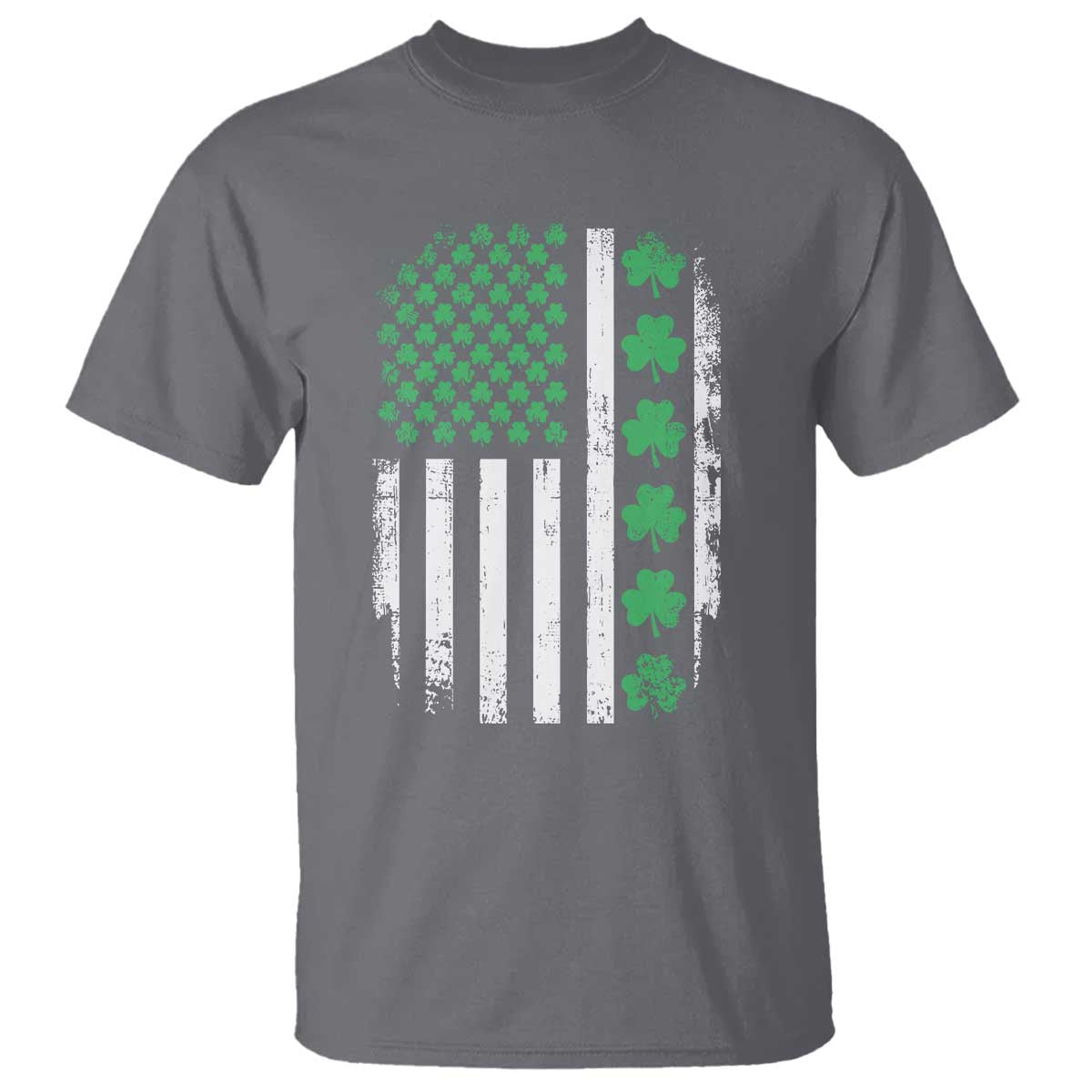 American Shamrock Flag T Shirt Lucky St Patricks Day
