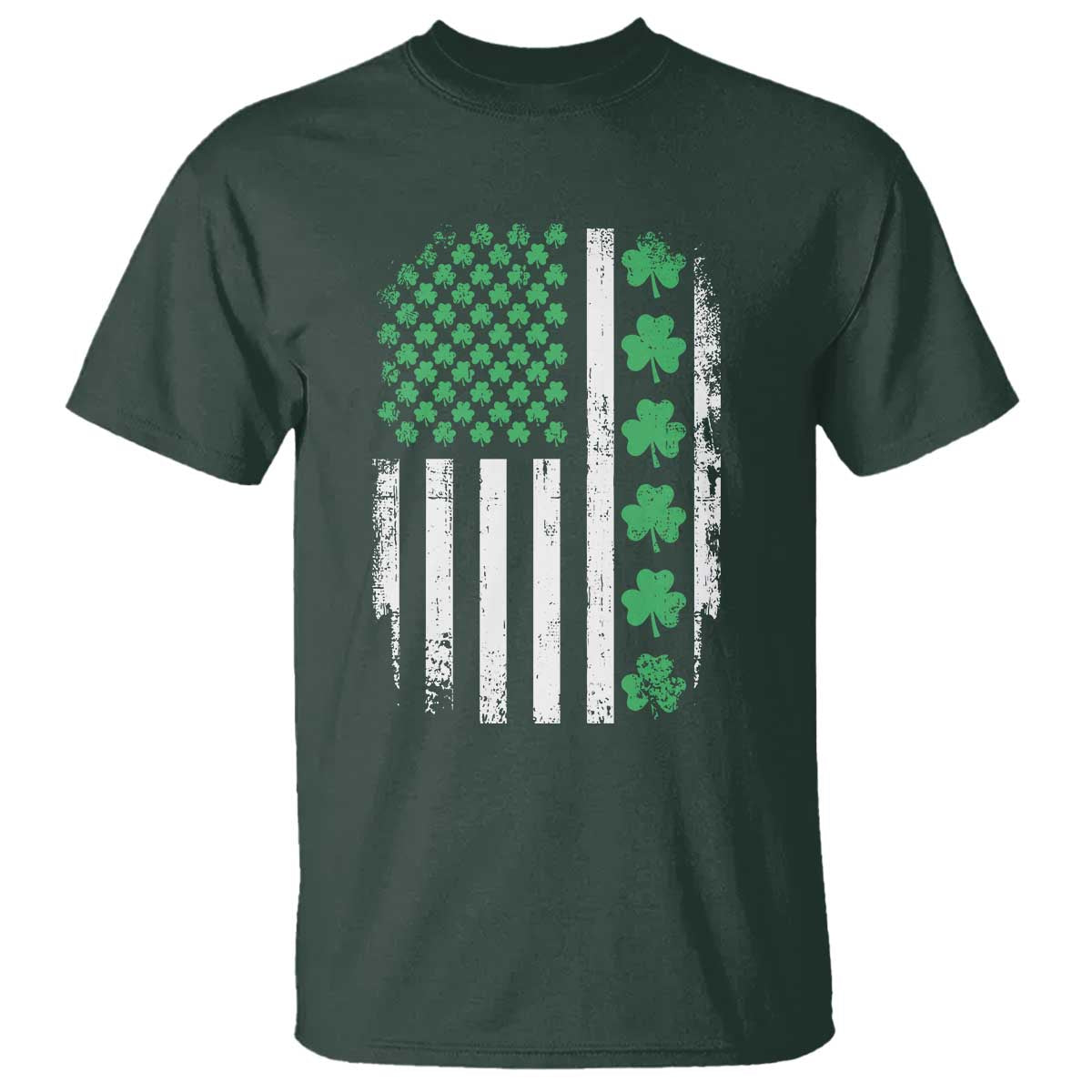 American Shamrock Flag T Shirt Lucky St Patricks Day