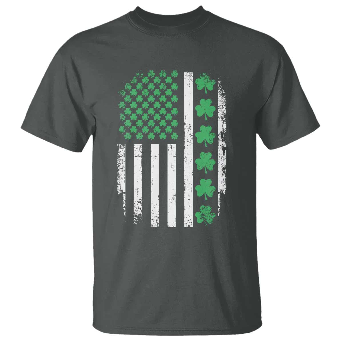 American Shamrock Flag T Shirt Lucky St Patricks Day