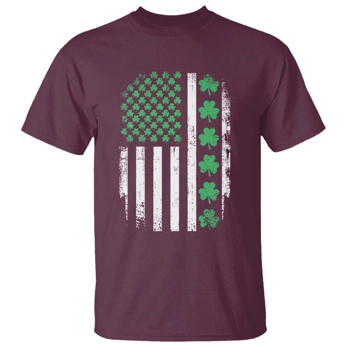 American Shamrock Flag T Shirt Lucky St Patricks Day