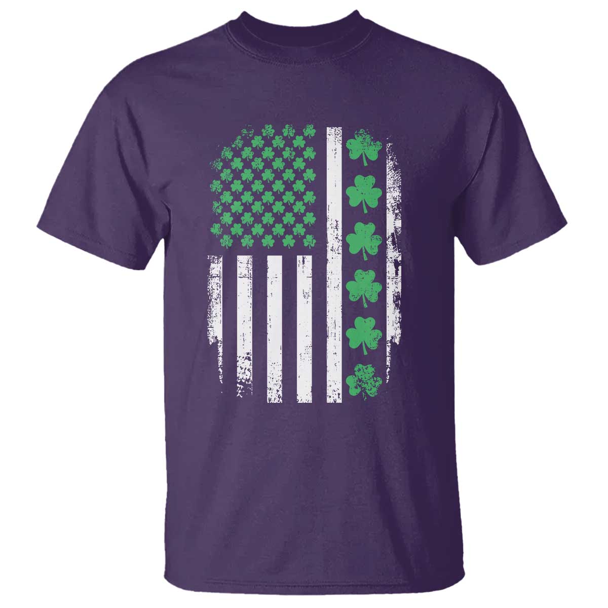American Shamrock Flag T Shirt Lucky St Patricks Day