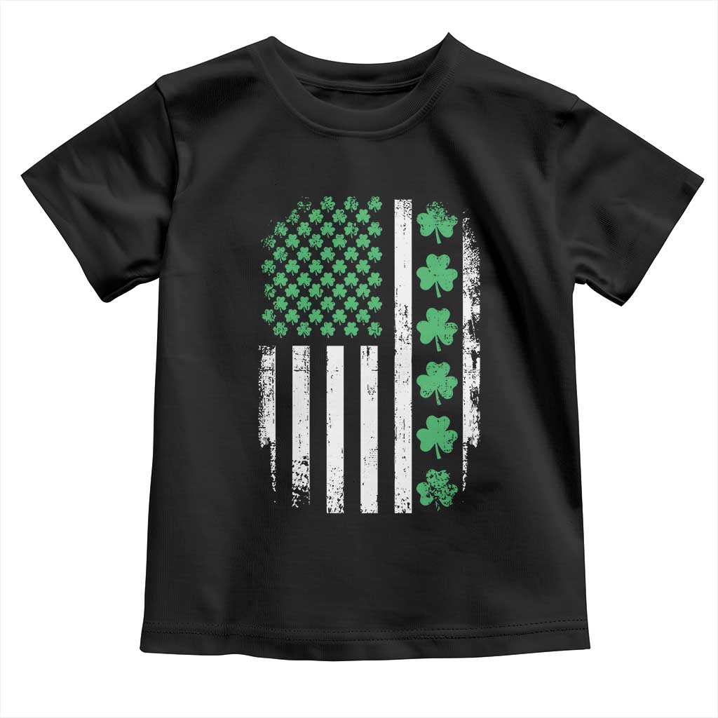 American Shamrock Flag Toddler T Shirt Lucky St Patricks Day