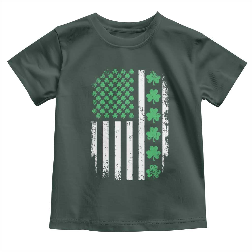 American Shamrock Flag Toddler T Shirt Lucky St Patricks Day