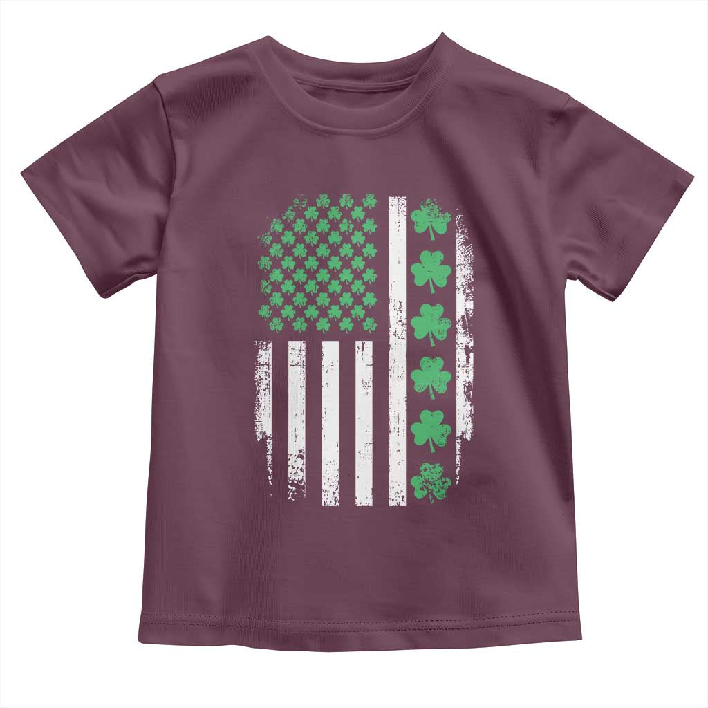 American Shamrock Flag Toddler T Shirt Lucky St Patricks Day