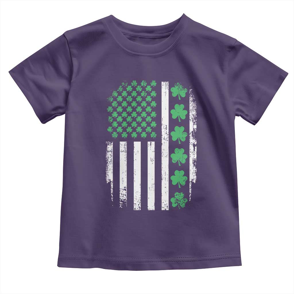American Shamrock Flag Toddler T Shirt Lucky St Patricks Day