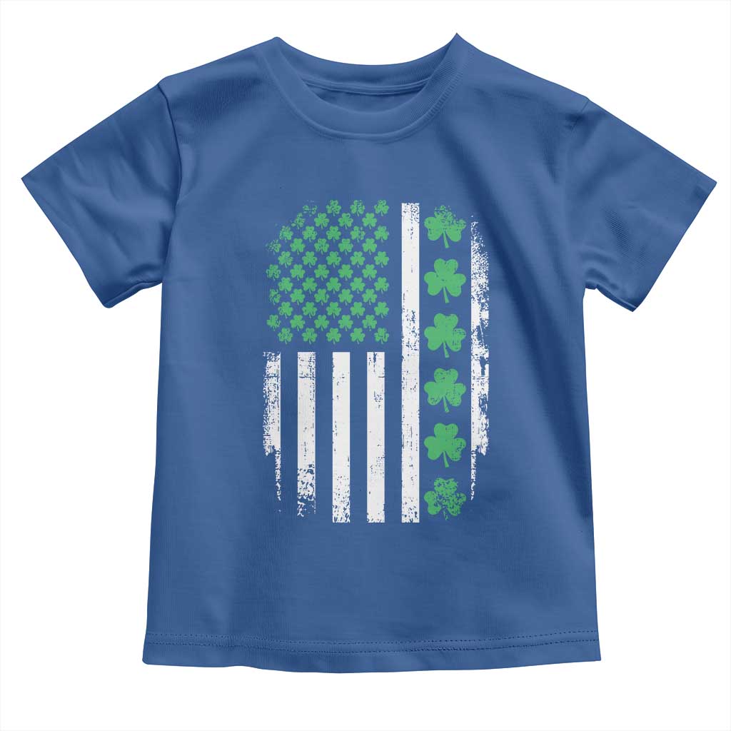 American Shamrock Flag Toddler T Shirt Lucky St Patricks Day