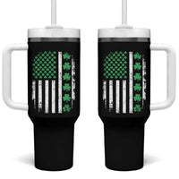 American Shamrock Flag Tumbler With Handle Lucky St Patricks Day