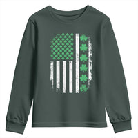 American Shamrock Flag Youth Sweatshirt Lucky St Patricks Day