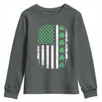 American Shamrock Flag Youth Sweatshirt Lucky St Patricks Day