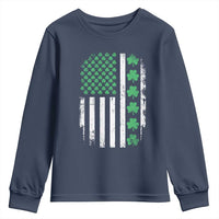 American Shamrock Flag Youth Sweatshirt Lucky St Patricks Day