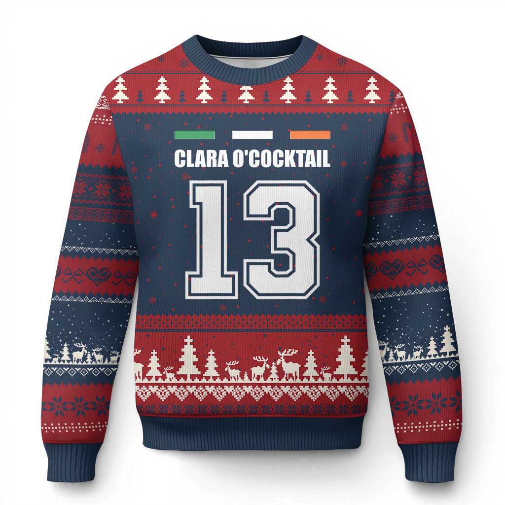Funny Clara O'cocktail 13 Ugly Christmas Sweater Irish Name Ireland Party St. Patricks Day Drinking Pub - Wonder Print Shop