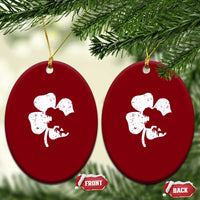 St Patricks Day Dinosaur Rex Ceramic Ornament Dino in Lucky Shamrock - Wonder Print Shop