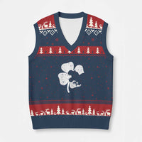 St Patricks Day Dinosaur Rex V-Neck Knit Sweater Vest Dino in Lucky Shamrock - Wonder Print Shop