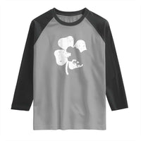 St Patricks Day Dinosaur Rex Raglan Shirt Dino in Lucky Shamrock