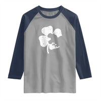 St Patricks Day Dinosaur Rex Raglan Shirt Dino in Lucky Shamrock